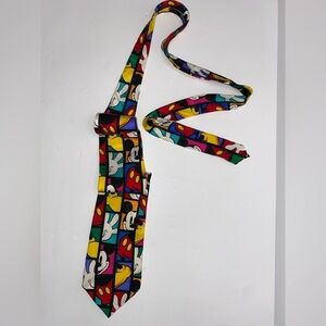 Vintage Disney Mickey Mouse Colorful Men's Tie, 100% Silk